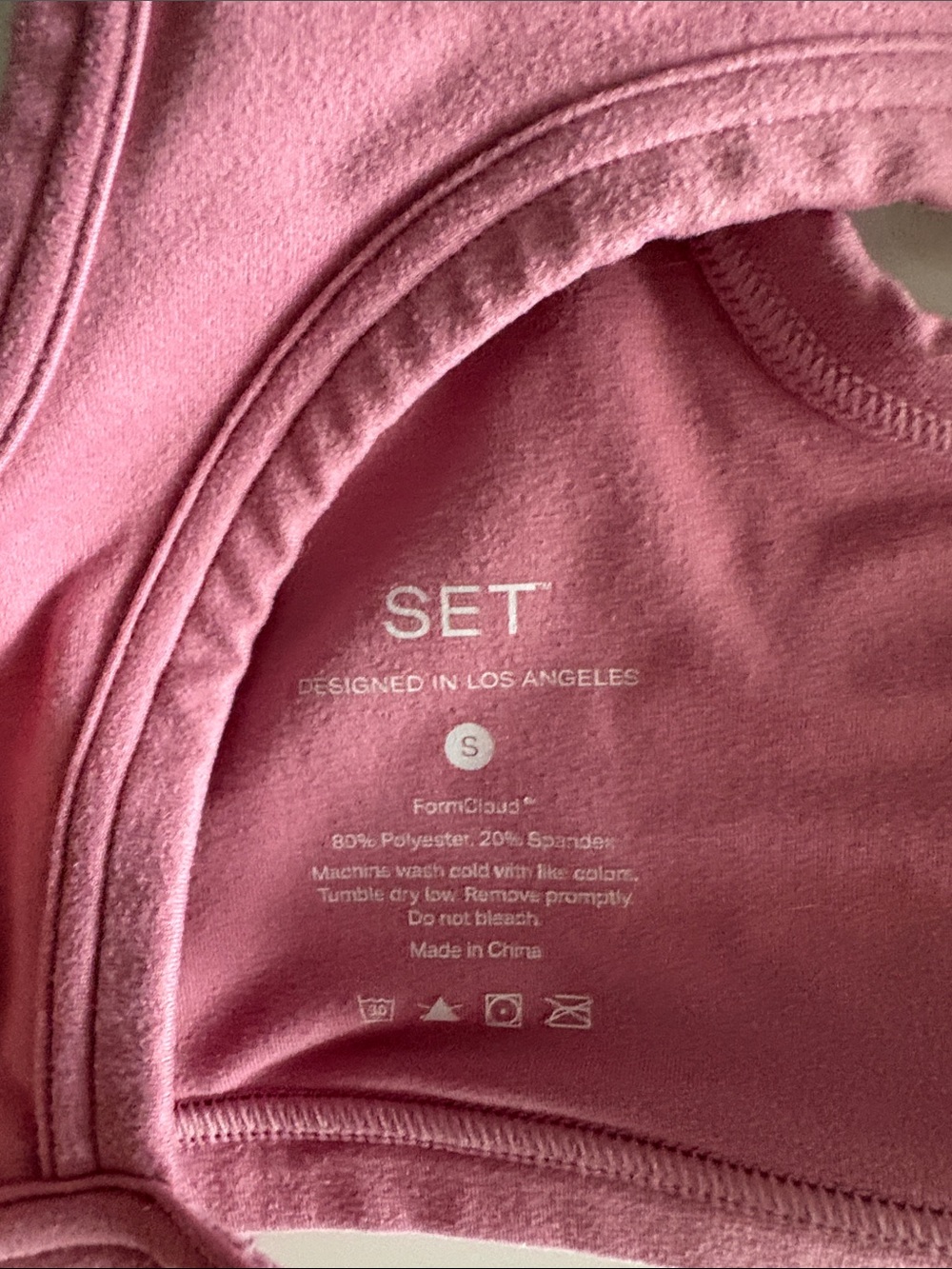 Set Active Pink Racerback Sports Bra - Picture 3 of 4